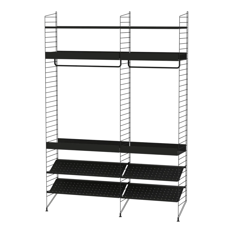 Etagère modulable en acier noir 140 x 200 x 30 cm Combinaison C - String furniture