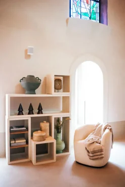 Etagère modulable enduit à la chaux blanc cassé 135x45cm Verona - Pomax