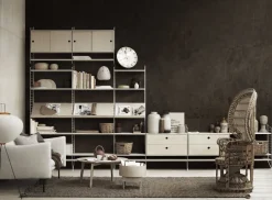Etagère modulable en frêne et acier noir 200 x 200 x 30 cm Combinaison J - String furniture