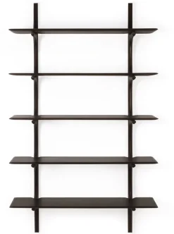 Etagère murale en acajou brun foncé finition vernie 100x35x196cm PI - Ethnicraft accessories