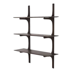 Etagère murale en acajou brun foncé finition vernie 100x35x126cm PI - Ethnicraft accessories