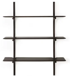 Etagère murale en acajou brun foncé finition vernie 100x35x126cm PI - Ethnicraft accessories