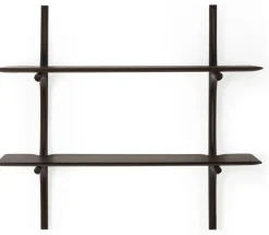 Etagère murale en acajou brun foncé finition verni 100x35x91cm PI - Ethnicraft accessories