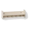 Etagère murale en acier blanc crème avec crochets 45x10cm Pli slim - TIPTOE