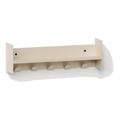 Etagère murale en acier blanc crème avec crochets 45x10cm Pli slim - TIPTOE