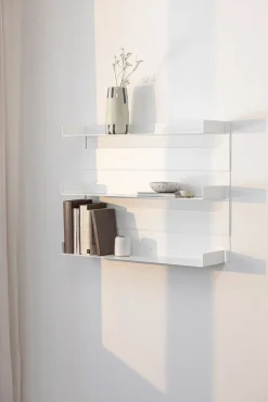 Etagère murale en acier blanc 30x76cm Aris - Metallbude