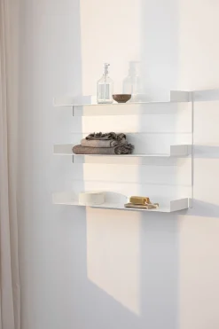 Etagère murale en acier blanc 30x76cm Aris - Metallbude