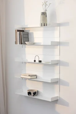Etagère murale en acier blanc 30x76cm Aris - Metallbude