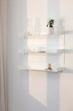 Etagère murale en acier blanc 30x76cm Aris - Metallbude