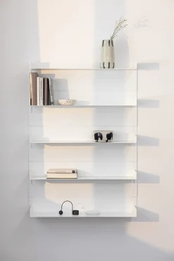 Etagère murale en acier blanc 30x76cm Aris - Metallbude
