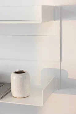 Etagère murale en acier blanc 30x76cm Aris - Metallbude