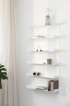 Etagère murale en acier blanc 30x76cm Aris - Metallbude