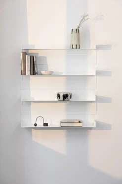 Etagère murale en acier blanc 30x76cm Aris - Metallbude
