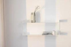 Etagère murale en acier blanc 30x76cm Aris - Metallbude