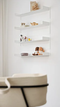 Etagère murale en acier blanc 30x76cm Aris - Metallbude