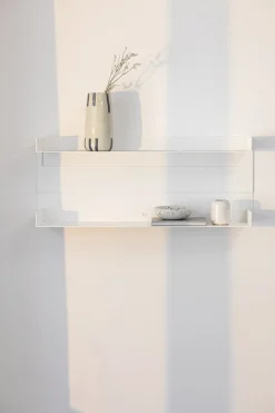 Etagère murale en acier blanc 30x76cm Aris - Metallbude