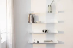 Etagère murale en acier blanc 30x76cm Aris - Metallbude