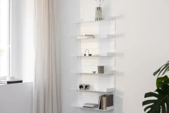 Etagère murale en acier blanc 30x76cm Aris - Metallbude
