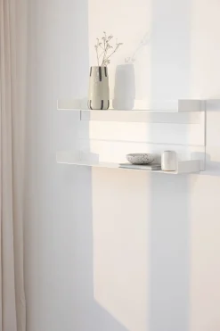 Etagère murale en acier blanc 30x76cm Aris - Metallbude