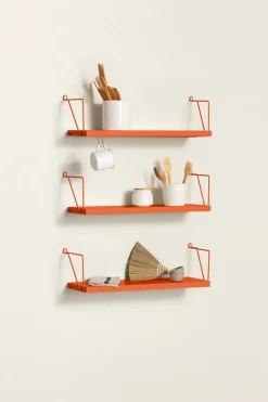 Etagère murale en acier laqué orange Tria - Mobles 114