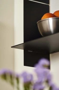 Etagère murale en acier noir graphite 45cm Pli - Tiptoe