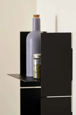 Etagère murale en acier noir graphite 45cm Pli - Tiptoe