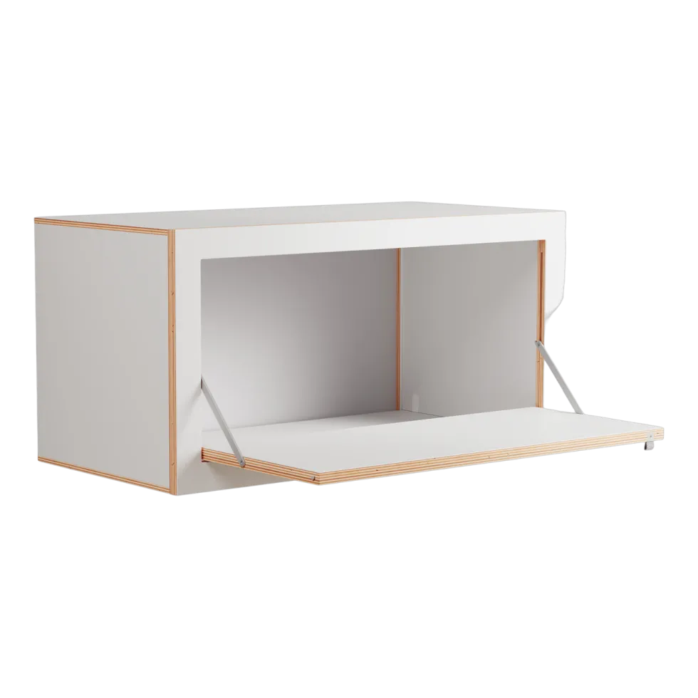 Etagère murale en bouleau teinté blanc 80x40x40cm Fläpps Box - Ambivalenz