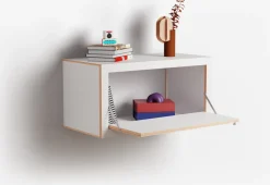 Etagère murale en bouleau teinté blanc 80x40x40cm Fläpps Box - Ambivalenz