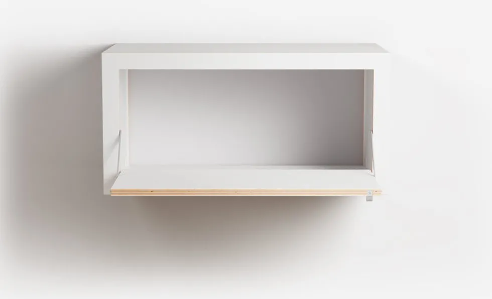 Etagère murale en bouleau teinté blanc 80x40x40cm Fläpps Box - Ambivalenz