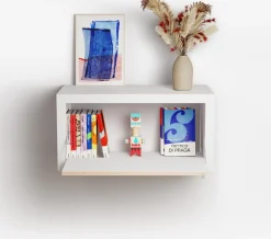 Etagère murale en bouleau teinté blanc 80x40x40cm Fläpps Box - Ambivalenz