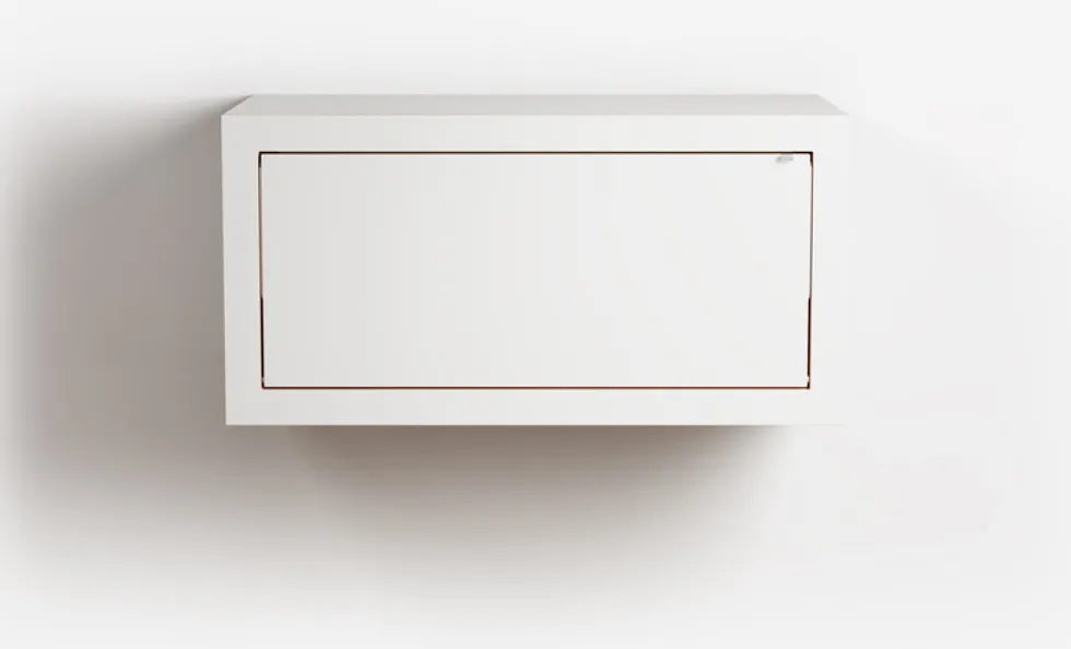 Etagère murale en bouleau teinté blanc 80x40x40cm Fläpps Box - Ambivalenz