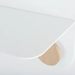 Etagère murale en chêne blanchi et acier blanc 60 cm - Gazzda