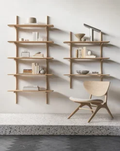 Etagère murale en chêne massif avec finition huilée 100x35x126cm PI - Ethnicraft accessories