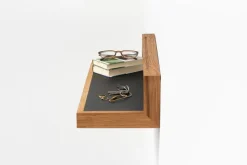 Etagère murale en chêne naturel et linoléum anthracite 60x23x15cm Buck - das kleine b