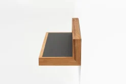 Etagère murale en chêne naturel et linoléum anthracite 60x23x15cm Buck - das kleine b