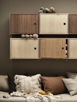 Etagère murale modulable en chêne et acier noir 120 x 100 x 30 cm Combinaison R - String furniture