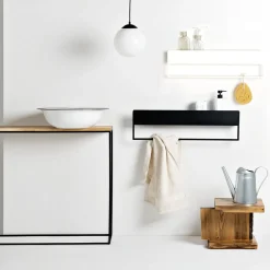 Etagère murale métalique noir Landa Re-Hang - Custom Form