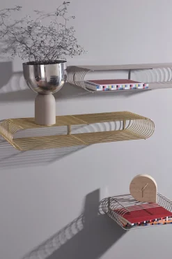 Etagère murale ovale en acier taupe 80,4cm Curva - AYTM