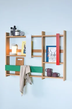 Etagère porte-revues murale en bois de chêne naturel 110x13x80cm Arki - Hübsch