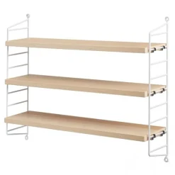 Etagères en frêne avec montants blancs String Pocket - String furniture