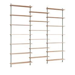 Etagères murales en chêne et acier vert pin Wall Shelving - Moebe