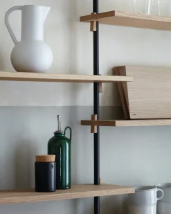 Etagères murales en chêne noir et acier noir Wall Shelving - Moebe