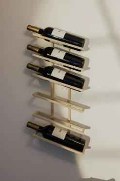 Etagère à vin en acier beige cashew 62x27x9,5cm Vinia - Metallbude