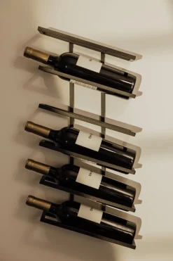 Etagère à vin en acier noir 62x27x9,5cm Vinia - Metallbude
