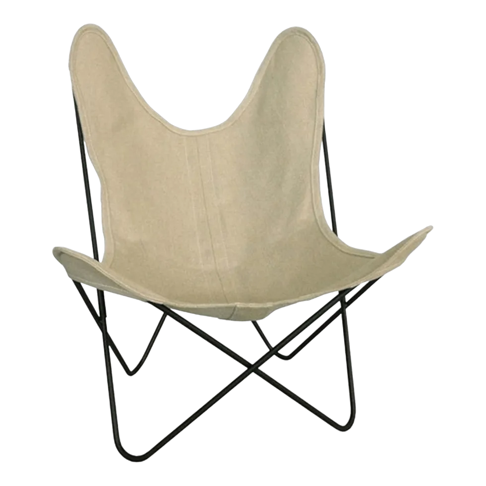 Fauteuil AA en lin ficelle avec structure en acier noir Lin Indoor - Airborne