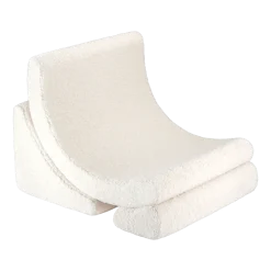 Fauteuil arrondit en sherpa bouclé blanc 80x65x55 Moon chair - Wigiwama