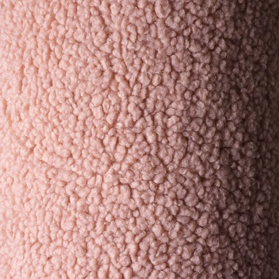 Fauteuil arrondit en sherpa bouclé rose 80x65x55 Moon chair - Wigiwama