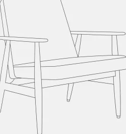 Fauteuil avec accoudoirs en cuir naturel cognac et frêne foncé 70 x 62 cm Fox - 366 Concept