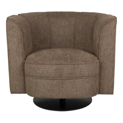 Fauteuil avec accoudoirs en polyester marron Flower - Dutchbone