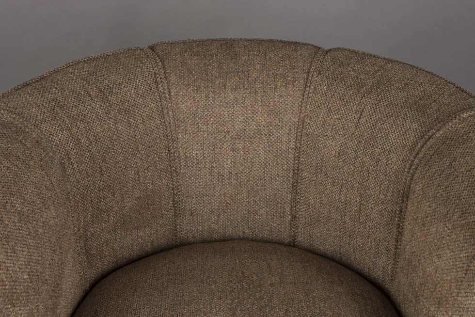 Fauteuil avec accoudoirs en polyester marron Flower - Dutchbone
